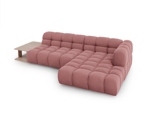Cosmopolitan Design Modulaire hoekbank rechts Sky 4-zits, flueel, zalm - 162x297x70cm