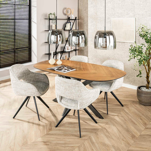Giga Meubel Eettafel Organisch - Naturel Hout - 180x95x76cm