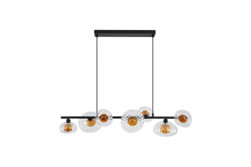 Searchlight hanglamp Sunbeam - 7 lichts - 93  x 150   cm - mat zwart
