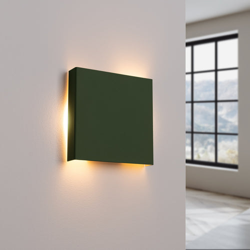 Sollux Lighting Wandlamp VANTA olijfgroen - 15x2,4x15cm