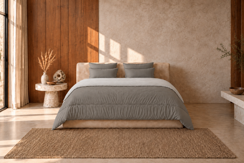 SnoozyBed - Dekbed zonder overtrek - Light Grey & Granite - 200x200cm