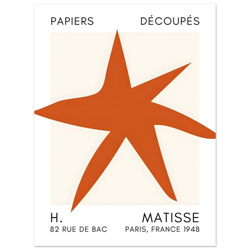 Artfulprints  Matisse – Star of the sea orange   poster 30x40 cm - vtwonen shop