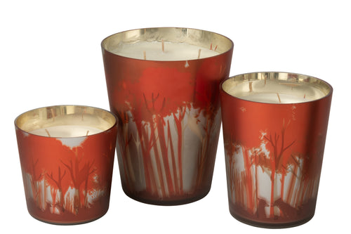 J-Line geurkaars Noa Bos - rood/goud - large - 95U - vtwonen shop