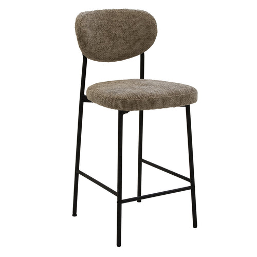 Giga Meubel Barkruk Vajen - Stof/Metaal - Taupe - Set van 2