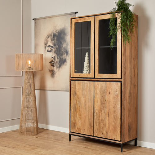 Starfurn  vitrinekast RichWood - bruin - 45x100x200cm - vtwonen shop