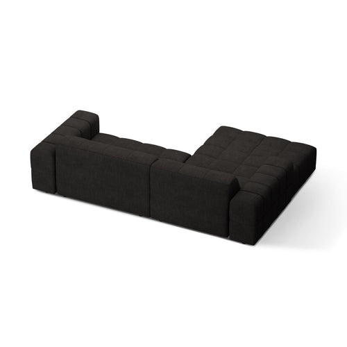 Cosmopolitan Design - Linker hoekbank Chicago 3-zits, chenille antraciet - 167x234x78cm