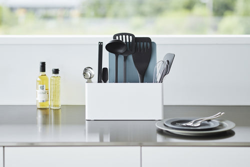 Yamazaki Keukengerei en Snijplank Houder - Tower - Wit