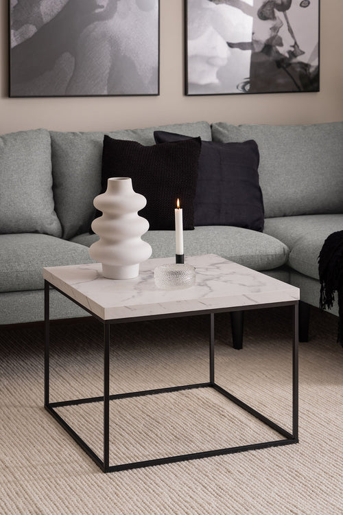 BRAM Salontafel Jolyn - 60 x 60cm - Wit Marmer Look