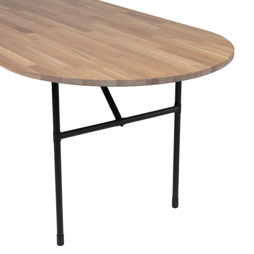 WOOOD tafelblad ovaal Tablo - Eiken - Grijze Olie - 220x2,4x90