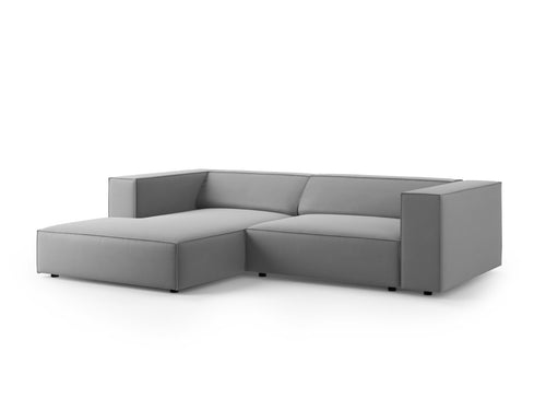 Cosmopolitan Design linker hoekbank Arendal 3-zits, flueel, lichtgrijs - 166x224x70cm