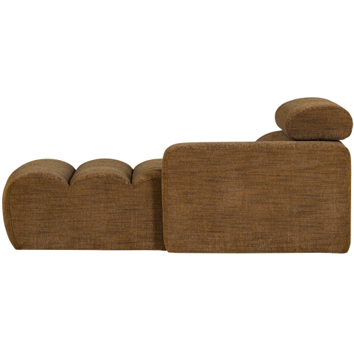 WOOOD chaise longue element arm rechts Novi - Polyester - Karamelbruin Melange - 86x109x173 - vtwonen shop