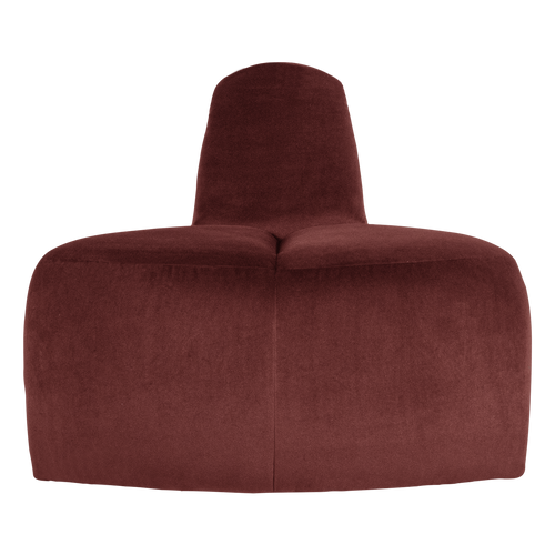 WOOOD eetbank hoek rond rugleuning Mojo - Velvet - Kastanjebruin - 83x73x73
