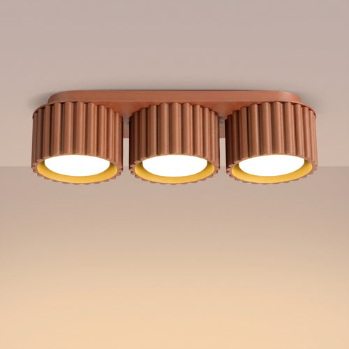 Sollux Lighting Plafondlamp AURA 3 rode oker Gx53 - 32,5x10x8cm