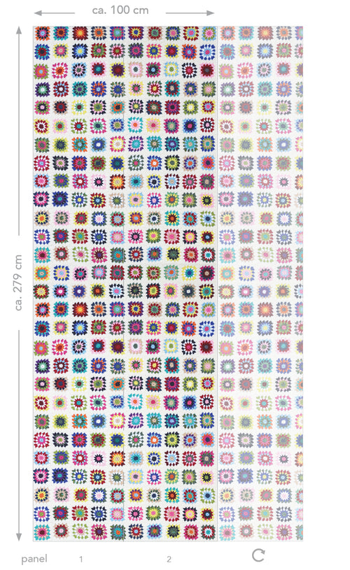 ESTAhome fotobehang gehaakte deken meerkleurig - 100 x 279 cm - 158112 - vtwonen shop