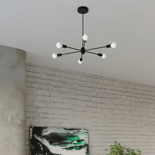 Sollux Lighting Kroonluchter LANGO 5 zwart - 66x66x46cm