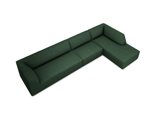 Micadoni rechter hoekbank Ruby 5-zits, structurele stof, groente - 180x366x69cm