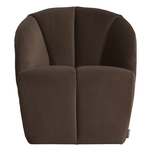 WOOOD draaifauteuil Mojo - Velvet - Bruin - 75x68x77