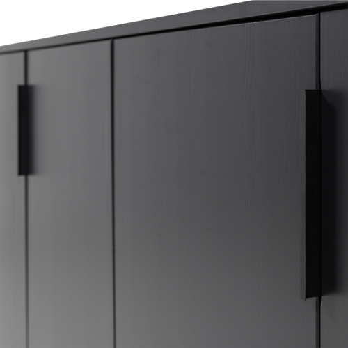 WOOOD dressoir Gunnar 200 cm - Grenen - Matzwart - 85x201x44 - vtwonen shop