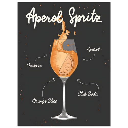 Artfulprints  Aperol Spritz cocktail I – Illustratie   poster 30x40 cm - vtwonen shop