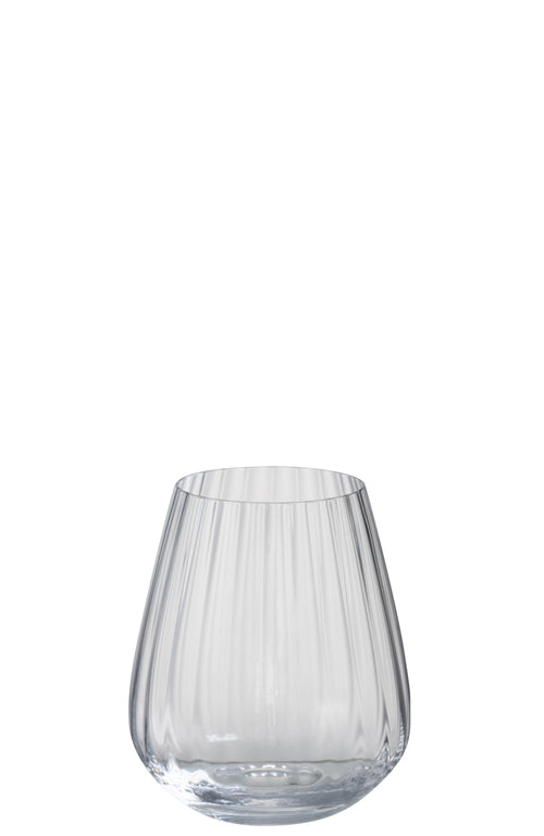J-Line glas  Water Strepen - glas - transparant - 6 stuks