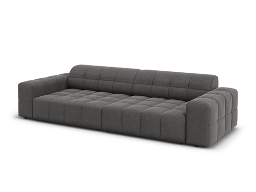 Cosmopolitan Design Bank Chicago 4-zits, flueel grijs - 102x252x78cm