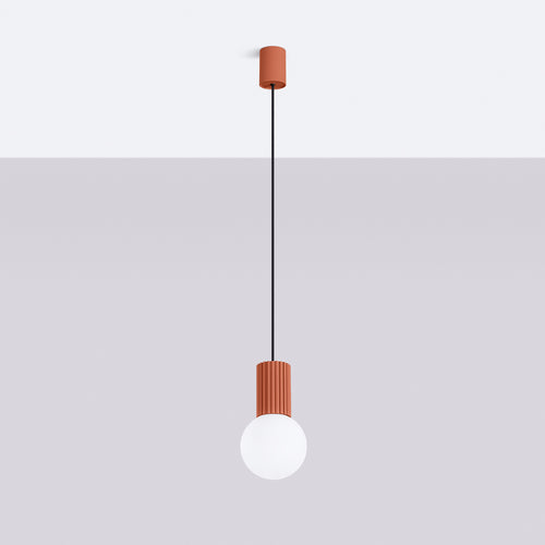 Sollux Lighting Hanglamp HALO 1 rood ochra - 12x12x120cm