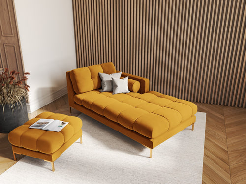 Cosmopolitan Design rechter chaise longue Bali flueel, geel - 185x102x75cm