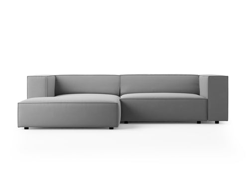 Cosmopolitan Design linker hoekbank Arendal 3-zits, flueel, lichtgrijs - 166x224x70cm