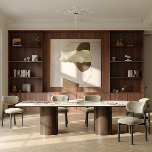 Premium Interiors - Eettafel PYLE - multiplex en keramiek donker walnoot 240cm