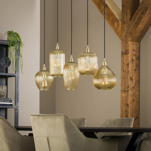 Ylumen hanglamp Stripe - 5 lichts - 120  x 150   cm - zwart