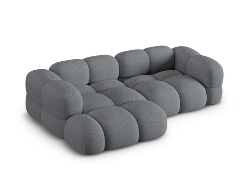 Cosmopolitan Design linker hoekbank Loretto 3-zits, structurele stof grijs - 147x250x68cm