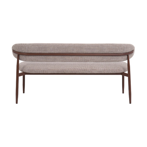 Giga Meubel Eetkamerbank Alexia - Stof - Taupe/Walnoot - 200x55x77cm