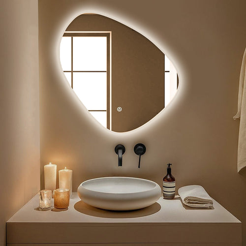 LOMAZOO badkamerspiegel Zürich - met LED verlichting - ovaal - 80 x 80 cm
