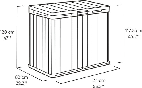 Keter Store It Out Darwin Opbergbox - 1100L - 141x82x117,5 cm - Walnut Bruin - vtwonen shop