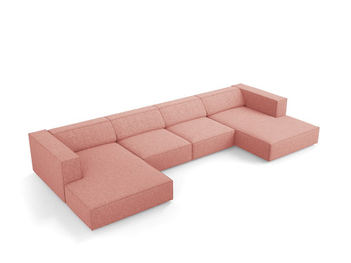 Cosmopolitan Design Panoramische bank Arendal 6-zits, chenille, roze - 166x364x70cm