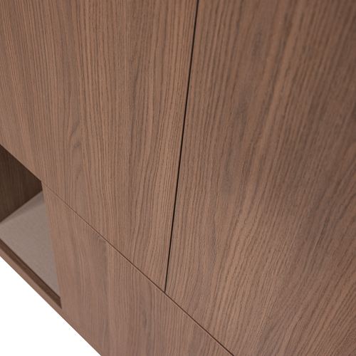 WOOOD opbergkast 80 cm Build - Walnoot Fineer - Bruin - 215x80x41