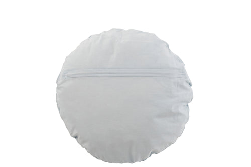 J-Line kussen Rond Kant - katoen - blauw - vtwonen shop