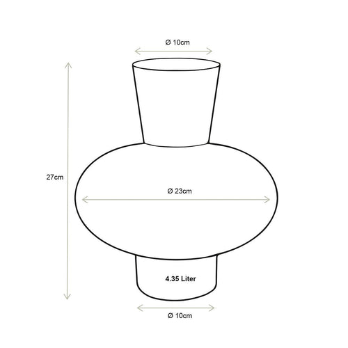 vtwonen Glazen Vaas - Groen - Glas - 23x27 cm - vtwonen shop