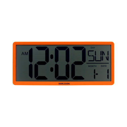 Karlsson wandklok Retro LCD - oranje - 34.8x2.7x14.8cm - vtwonen shop