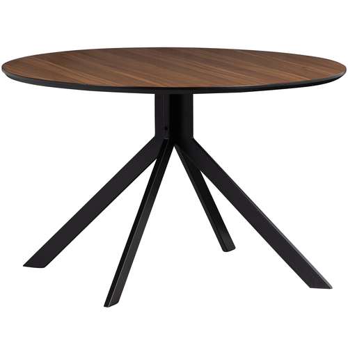 WOOOD eettafel rond Bruno- Walnoot - 75x120x120 - vtwonen shop