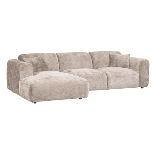 WOOOD chaise longue bank links Cloud - Chenille - Naturel - 80x280x165