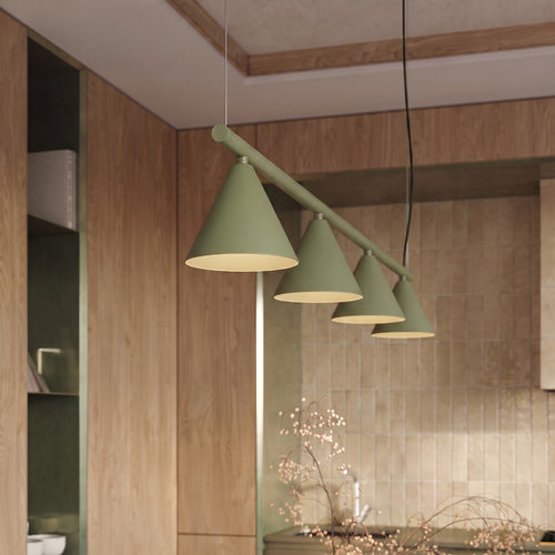 Sollux Lighting Kroonluchter NOX 4L salie - 122x14x215cm
