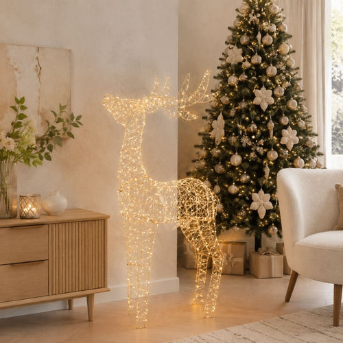 Luca Lighting Hert Champagne Warm Wit LED - Kerstversiering met 350 Warmwitte LED-lampjes - Inclusief Adapter en Timerfunctie - Kerstverlichting