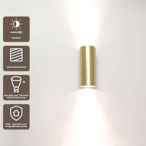 Artdelight Wandlamp Roulo 2 - Goud