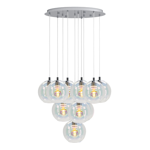 EGLO hanglamp Ariscani 2 - ø 65,5 cm - gekleurd glas - chroom