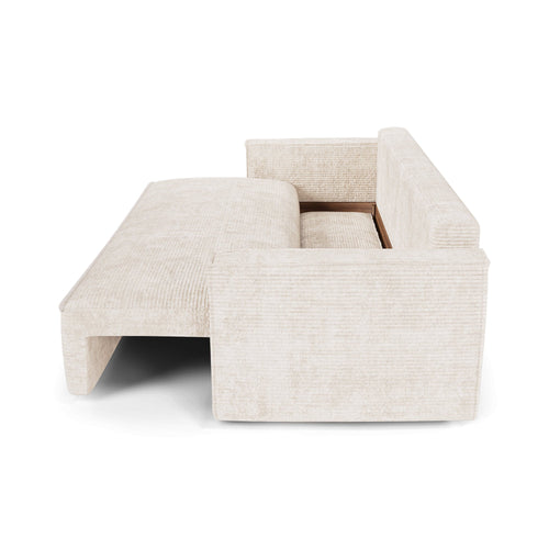Premium Interiors - Slaapbank met opbergruimte  - corduroy crème 254cm