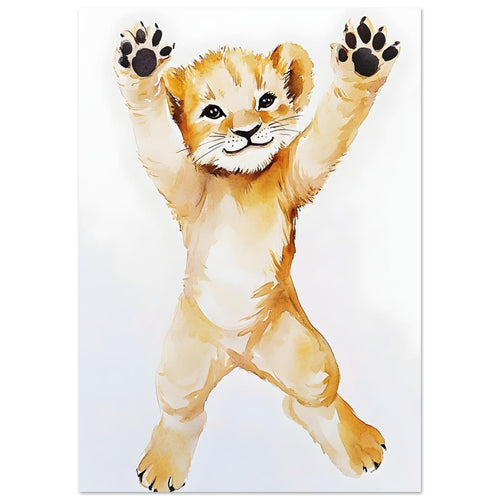 Artfulprints  Springende baby tijger   poster A4 21x29.7 cm - vtwonen shop