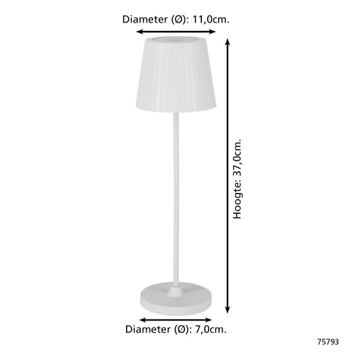 EGLO tafellamp Cabozo - led - kunststof - wit - vtwonen shop