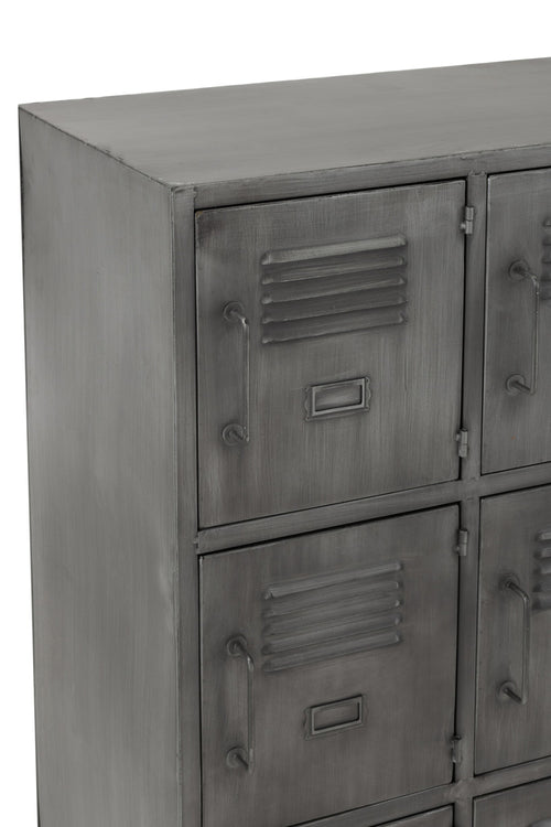 J-Line kast - 9 deuren - metaal - zilver