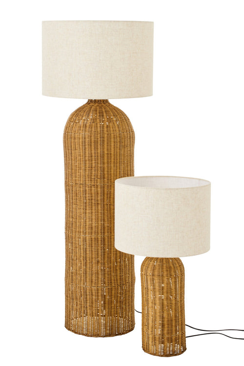 J-Line tafellamp Cilinder - metaal - naturel/ecru - large